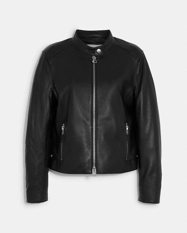Leather Racer Black Black