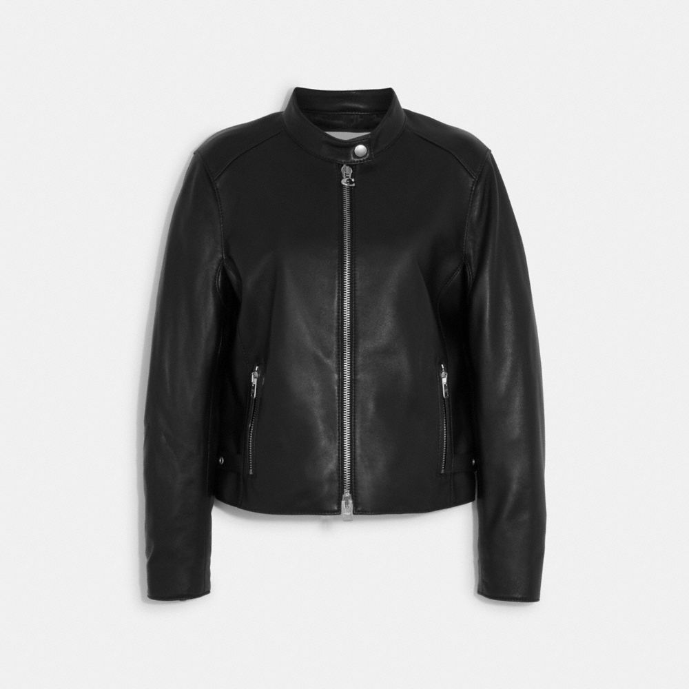 Coach Leather Racer Black