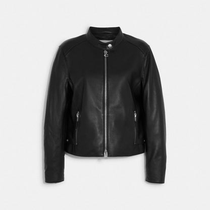 Coach Leather Racer Black