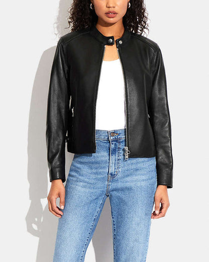 Leather Racer Black Black