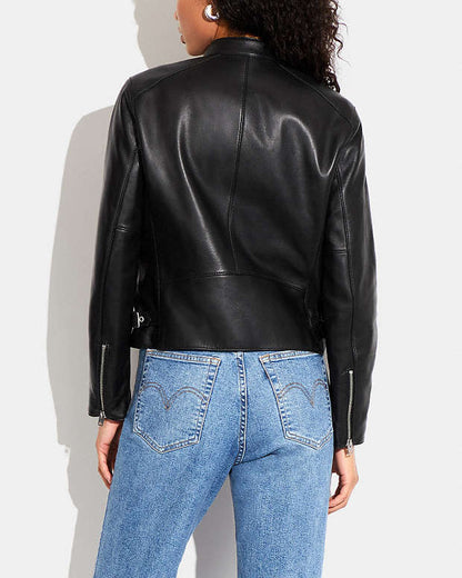 Leather Racer Black Black
