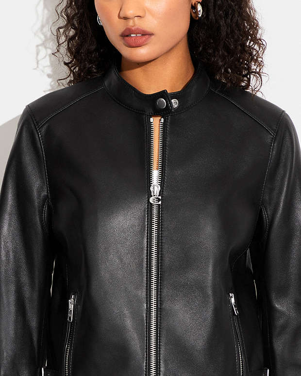 Leather Racer Black Black