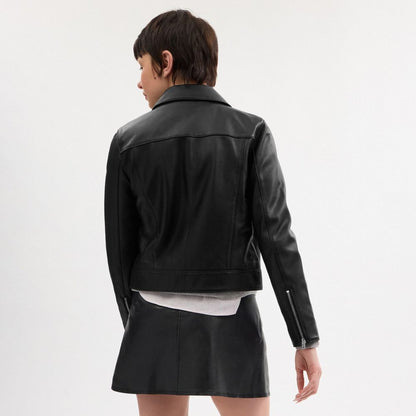 Coach Leather Jacket Black