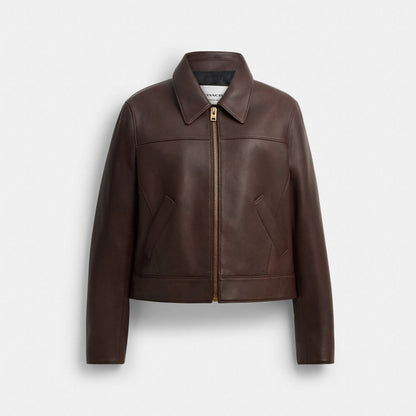 Coach Leather Jacket Maple