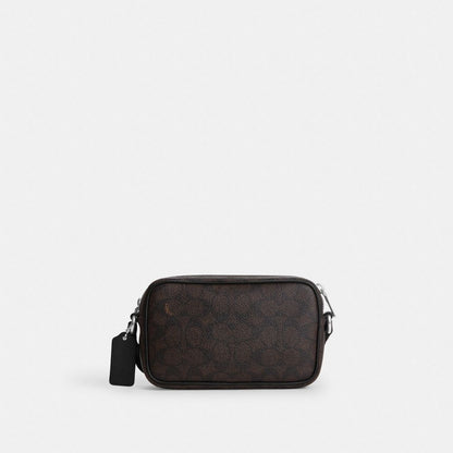 Coach Colton Crossbody Bag 19 In Signature Canvas with Patches Sv/Walnut/Black
