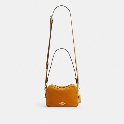 Coach Mini Carey Crossbody Bag Gold/Marigold