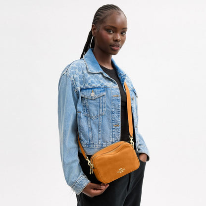 Coach Mini Carey Crossbody Bag Gold/Marigold