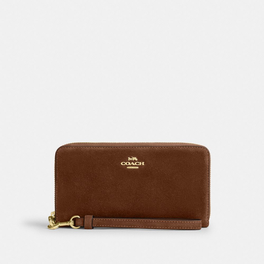 Coach Long Zip Around Wallet Gold/Warm Brown