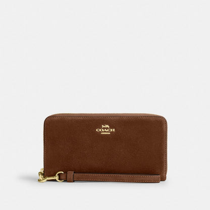 Coach Long Zip Around Wallet Gold/Warm Brown