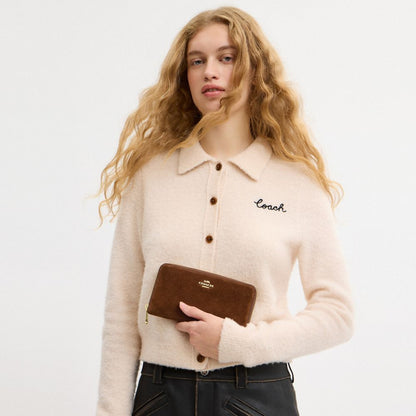 Coach Long Zip Around Wallet Gold/Warm Brown