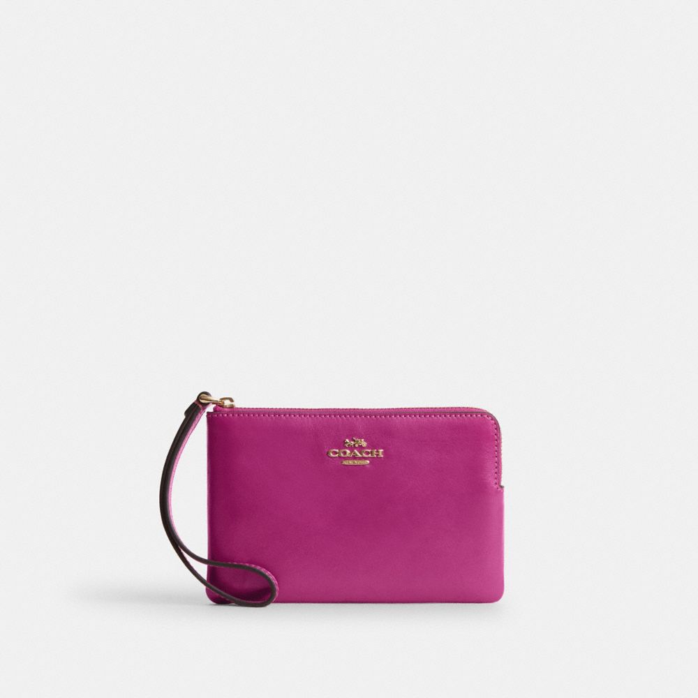 Coach Corner Zip Wristlet Im/Magenta