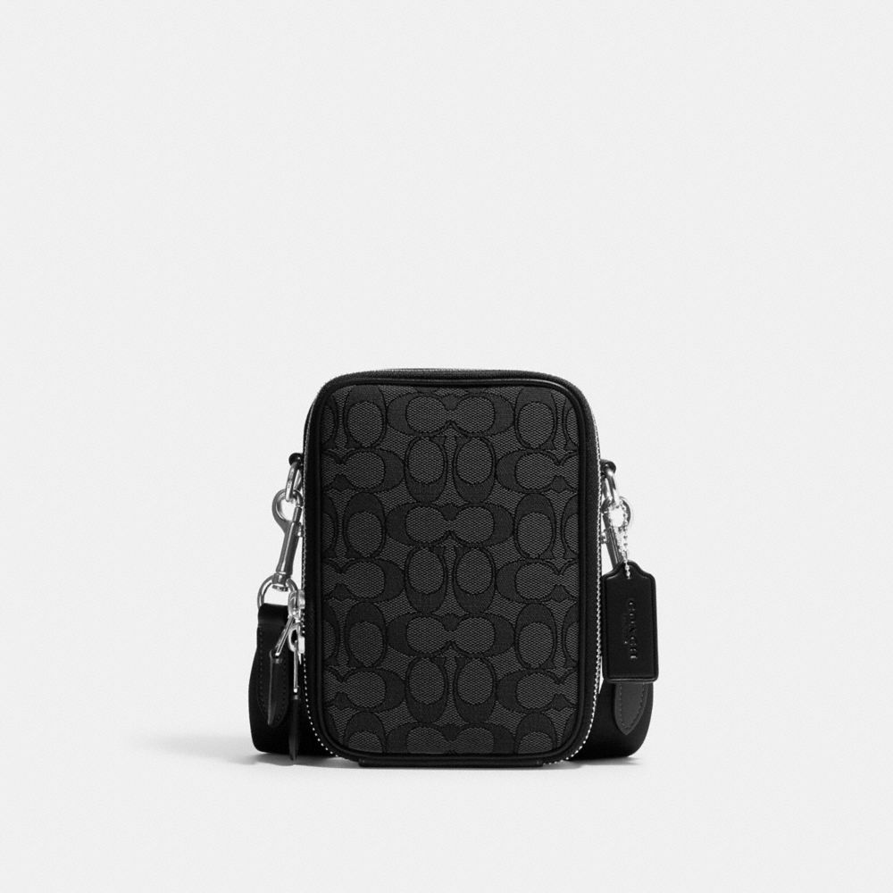 Stanton Crossbody Bag In Signature Jacquard Signature Jacquard-Silver-Charcoal-Black Signature Jacquard-Silver-Charcoal-Black