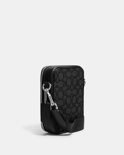 Stanton Crossbody Bag In Signature Jacquard Signature Jacquard-Silver-Charcoal-Black Signature Jacquard-Silver-Charcoal-Black