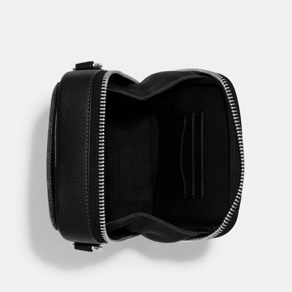 Coach Stanton Crossbody Bag In Signature Jacquard Silver Charcoal Black