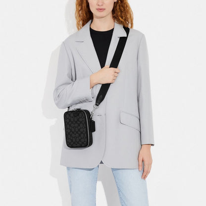 Stanton Crossbody Bag In Signature Jacquard Signature Jacquard-Silver-Charcoal-Black Signature Jacquard-Silver-Charcoal-Black