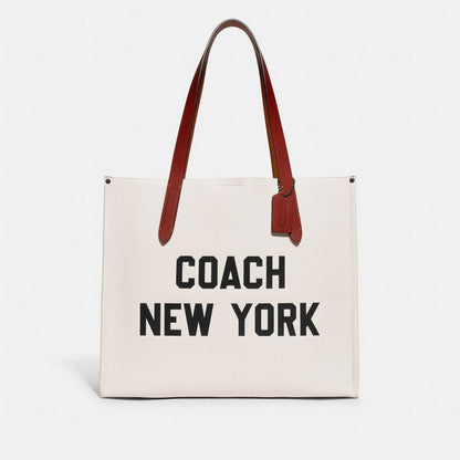 Coach Relay Tote Bag With Coach Graphic Chalk Multi