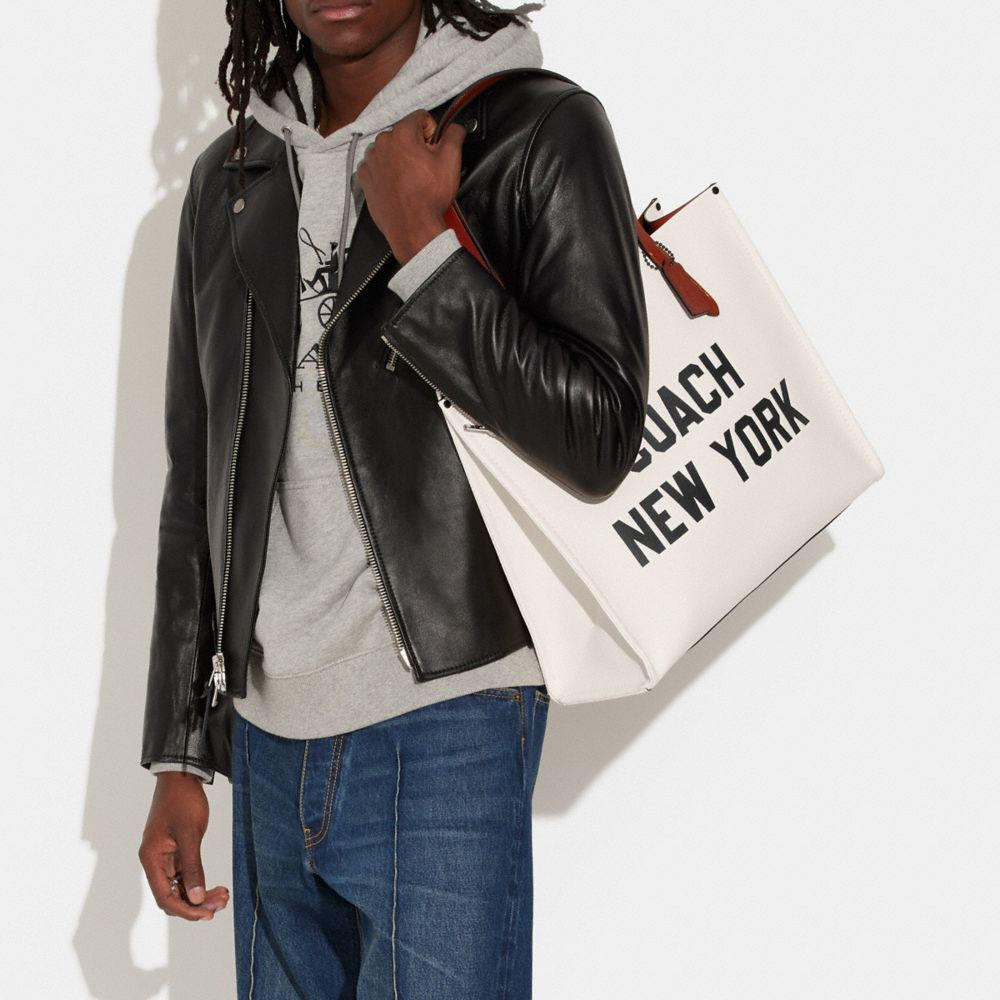 Coach Relay Tote Bag With Coach Graphic Chalk Multi