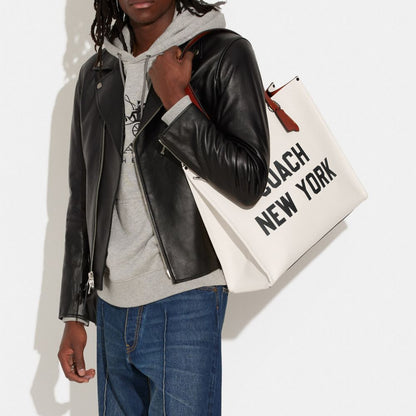 Coach Relay Tote Bag With Coach Graphic Chalk Multi