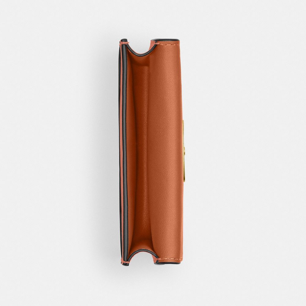Coach Bandit Card Case Brass Dark Peach
