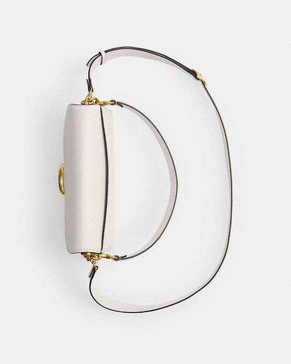 Tabby Shoulder Bag 26 Polished Pebble Leather-Brass-Chalk Polished Pebble Leather-Brass-Chalk