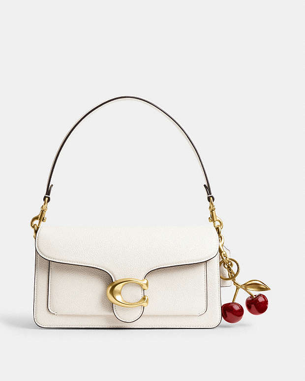 Tabby Shoulder Bag 26 Polished Pebble Leather-Brass-Chalk Polished Pebble Leather-Brass-Chalk