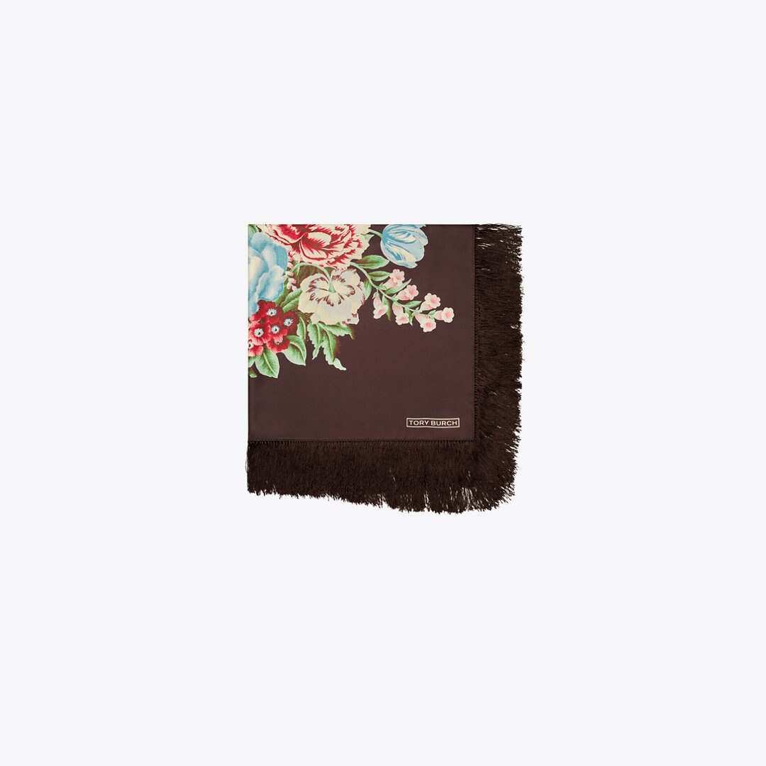 Tory Burch Chair Floral Silk Square Black Chair Floral