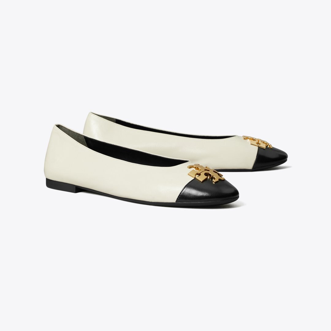 Tory Burch Charlie Ballet LIGHT CREAM / PERFECT BLACK / GOLD