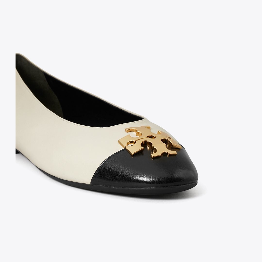 Tory Burch Charlie Ballet LIGHT CREAM / PERFECT BLACK / GOLD