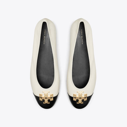 Tory Burch Charlie Ballet LIGHT CREAM / PERFECT BLACK / GOLD