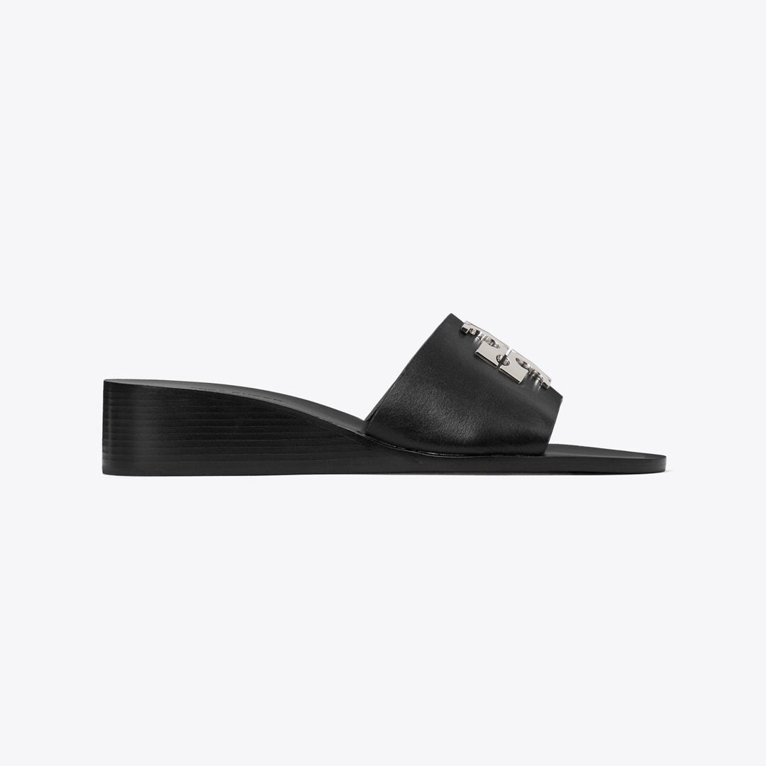 Tory Burch Charlie Cuoio Wedge PERFECT BLACK