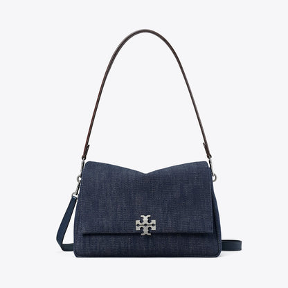Tory Burch Charlie Denim Shoulder Bag Midnight