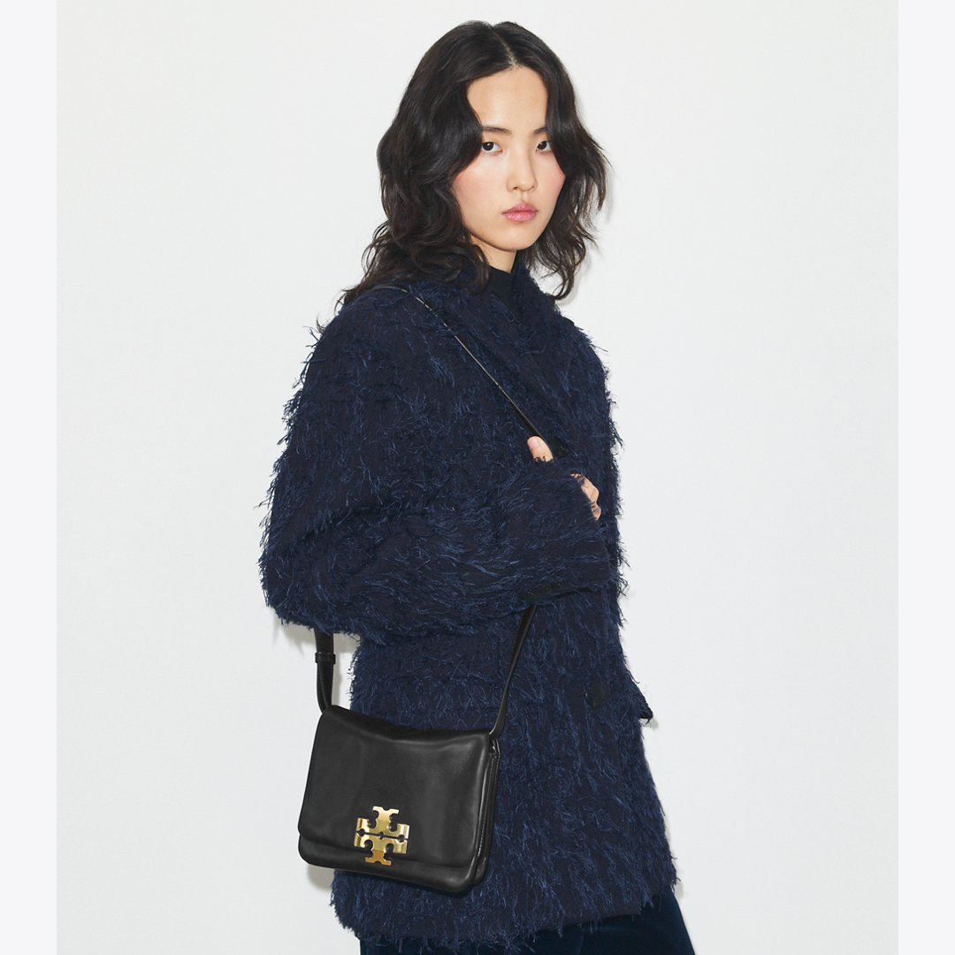Tory Burch Charlie Runway Shoulder Bag BLACK/GOLD