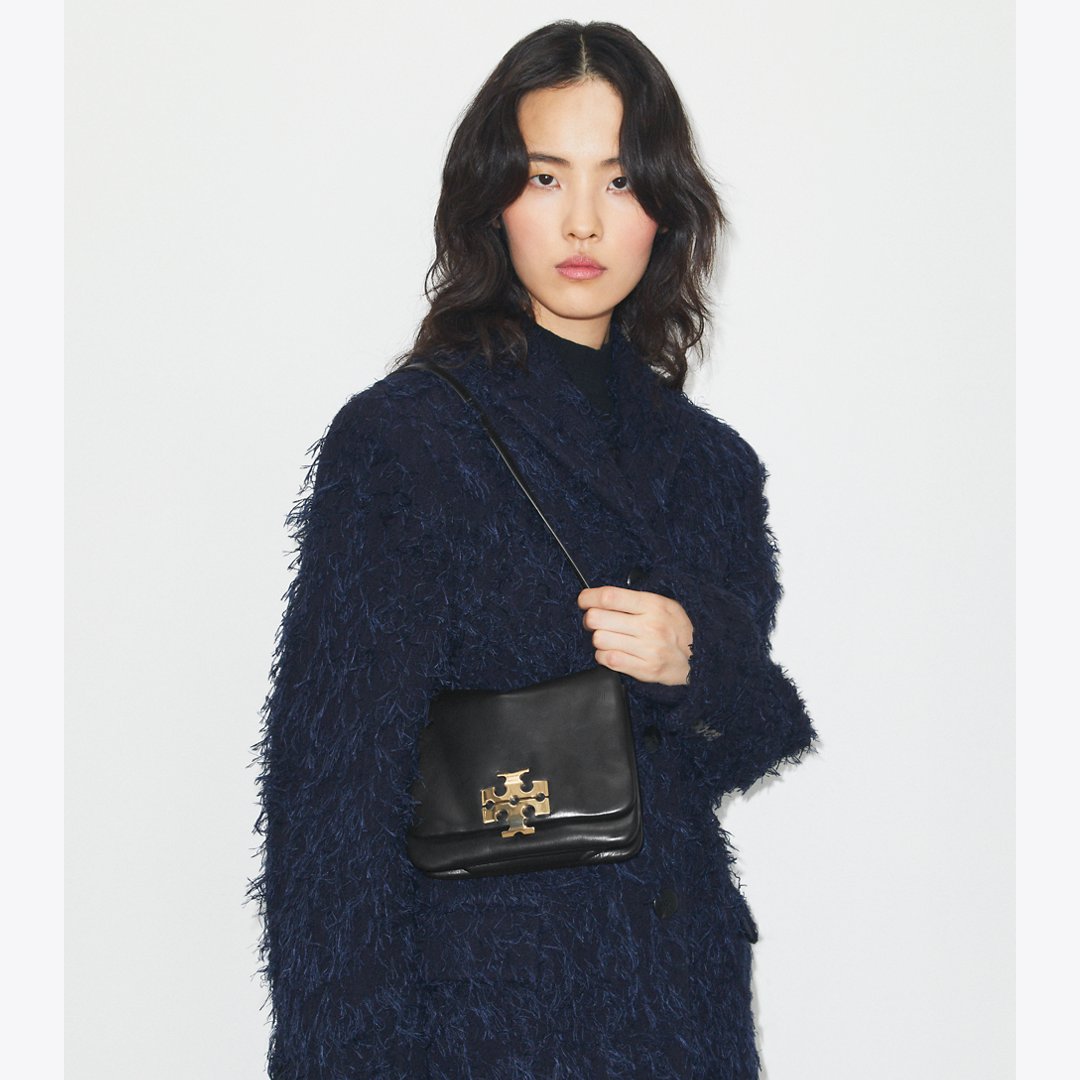 Tory Burch Charlie Runway Shoulder Bag BLACK/GOLD