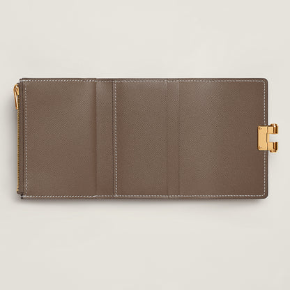  Hermes Charniere Compact Wallet Toupe