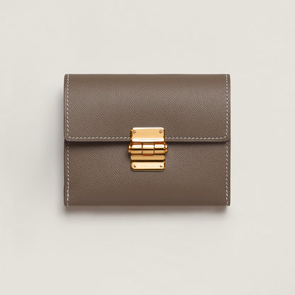  Hermes Charniere Compact Wallet Toupe
