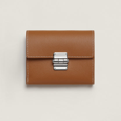  Hermes Charniere Compact Wallet Gold