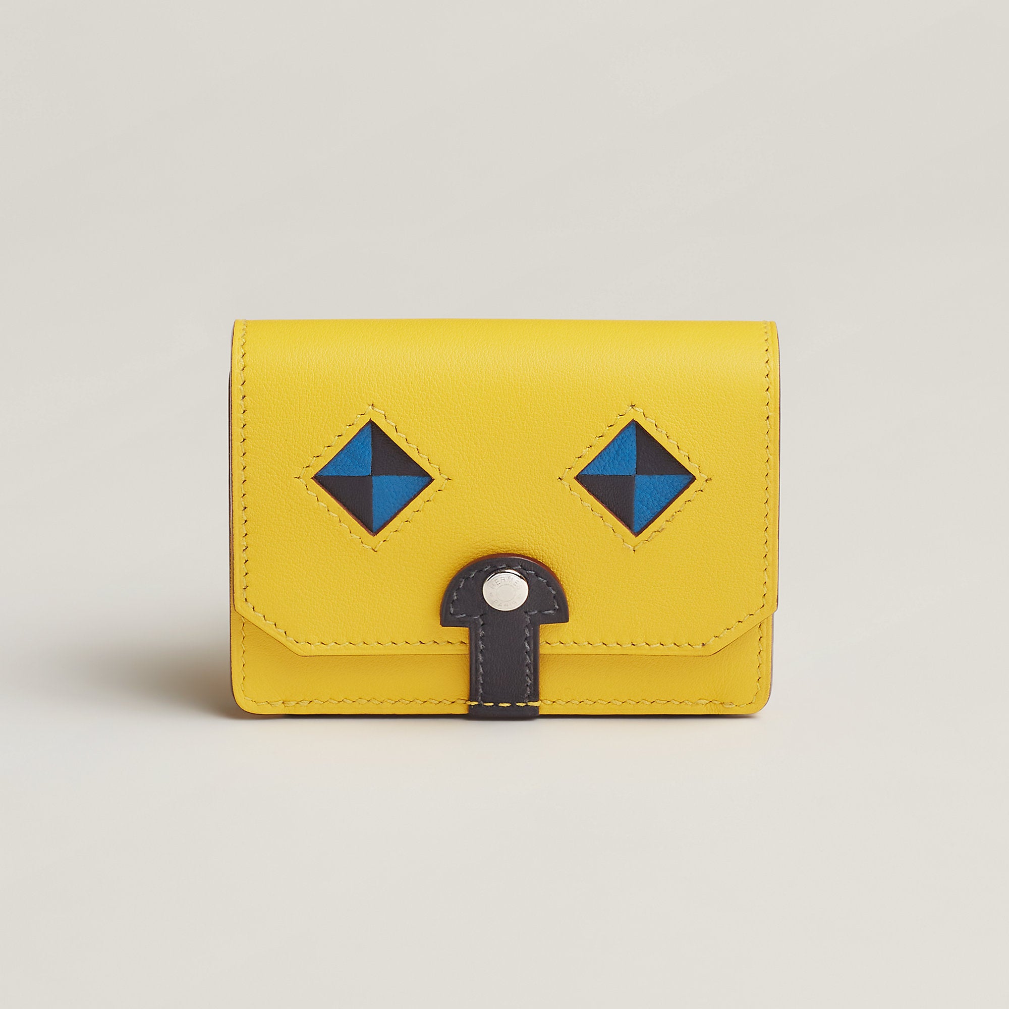  Hermes Chien Card Holder Jaune De Naples