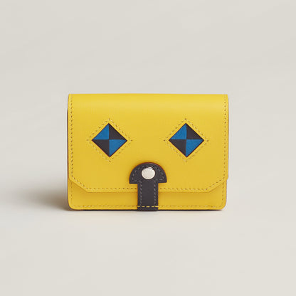  Hermes Chien Card Holder Jaune De Naples