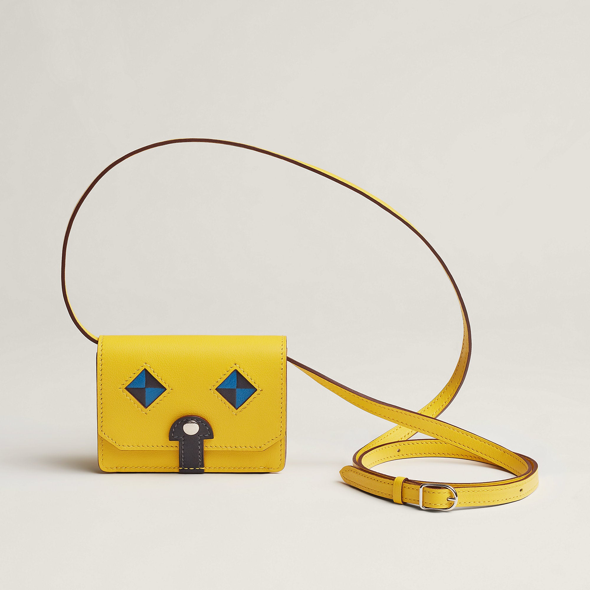  Hermes Chien Card Holder Jaune De Naples