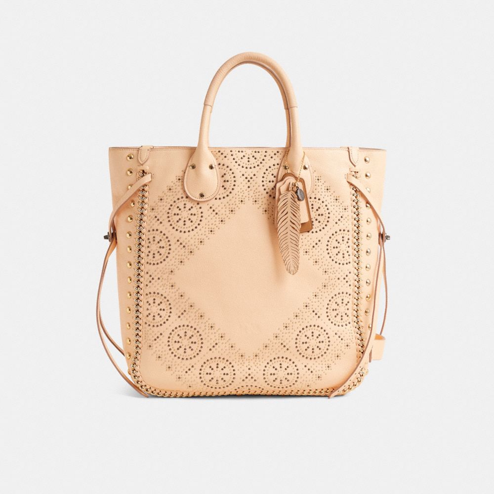 Coach Custom Tall Tatum Tote Light Gold/Apricot
