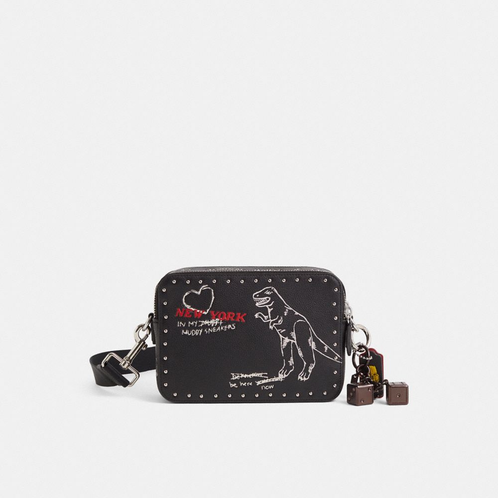 Coach Custom Charter Crossbody Bag 24 With Sketch Print Black