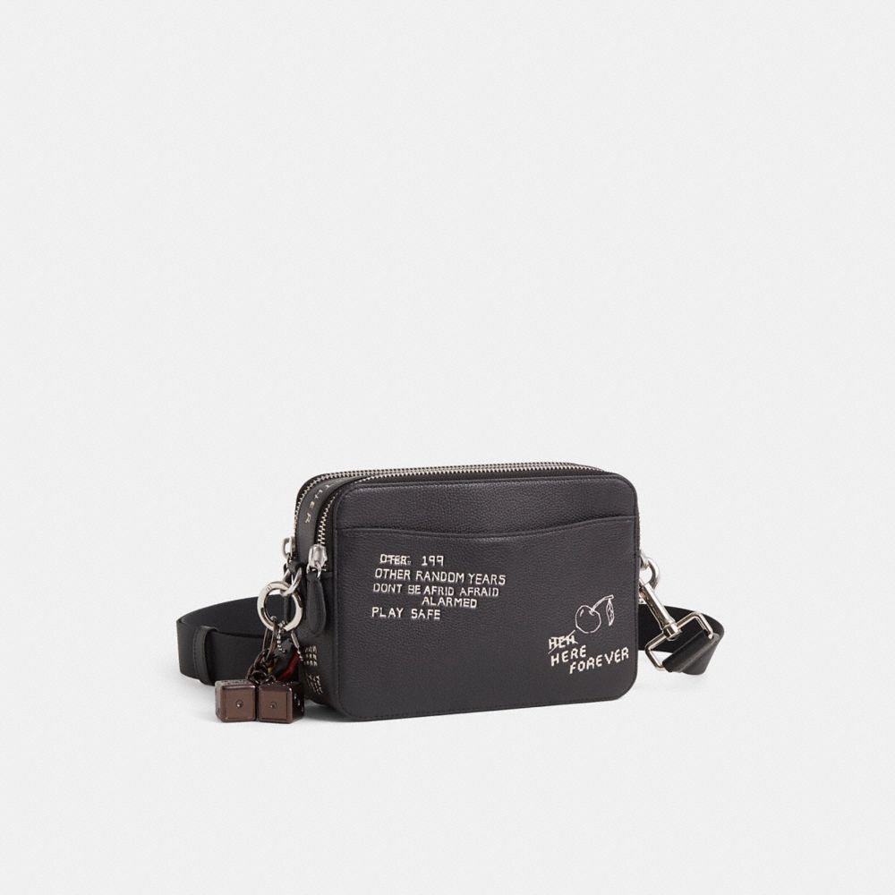 Coach Custom Charter Crossbody Bag 24 With Sketch Print Black