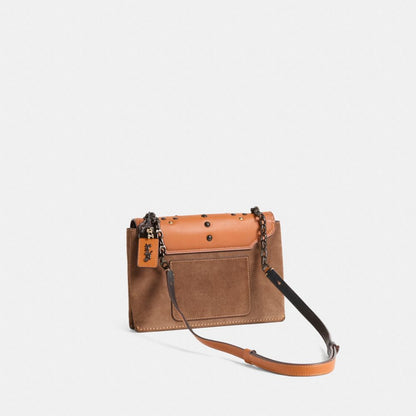 Coach Custom Coach Swagger Chain Crossbody In Colorblock Pewter/Gifting Orange