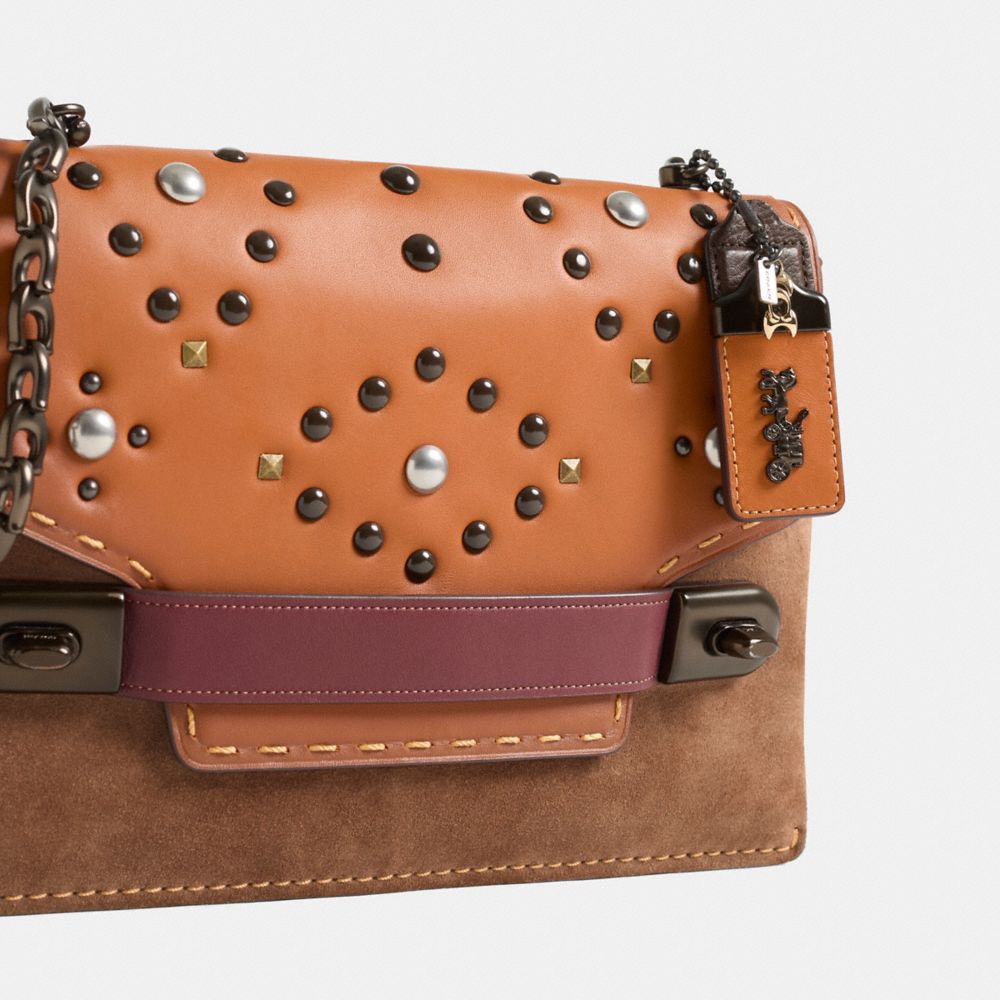 Coach Custom Coach Swagger Chain Crossbody In Colorblock Pewter/Gifting Orange
