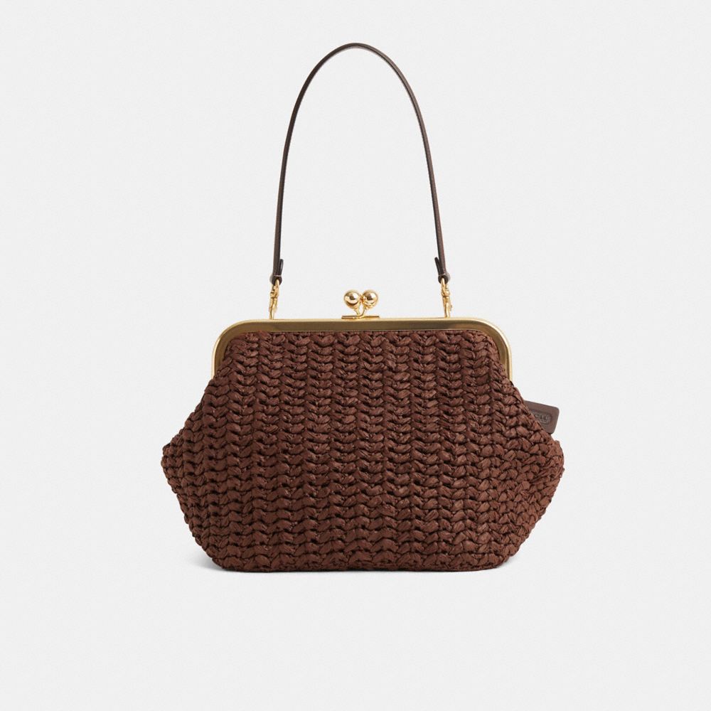 Coach Restored Kisslock Frame Bag 27 Brass/Maple
