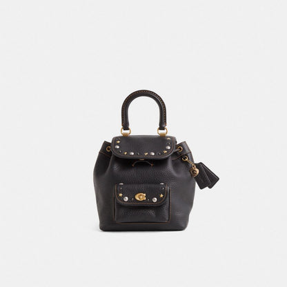 Coach Custom Riya Backpack 21 Brass/Black