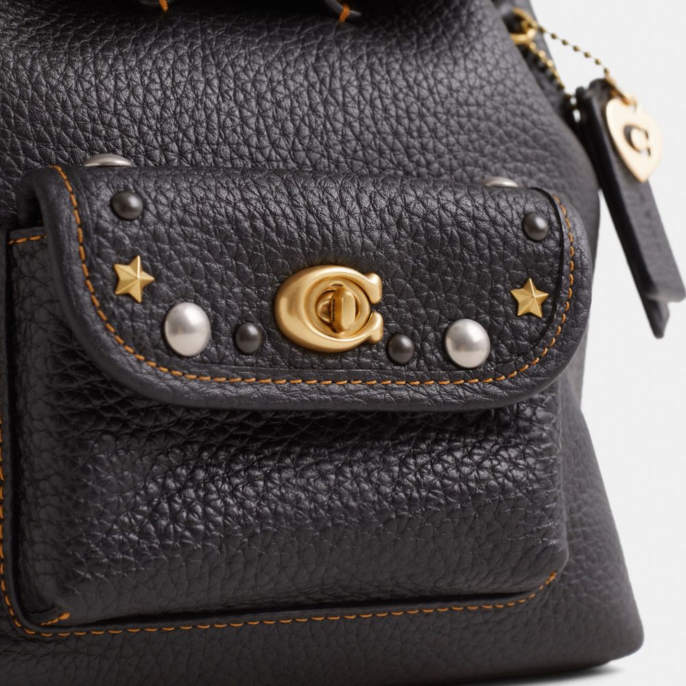 Coach Custom Riya Backpack 21 Brass/Black