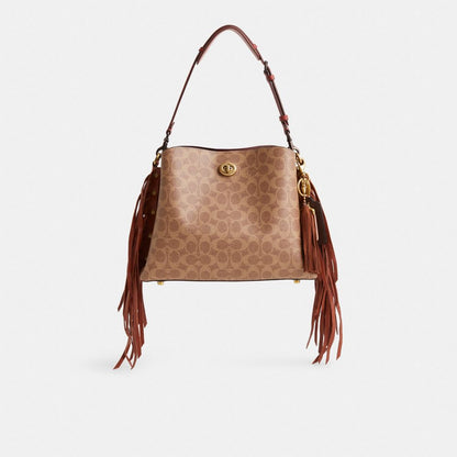 Coach Custom Willow Shoulder Bag Brass/Tan/Rust