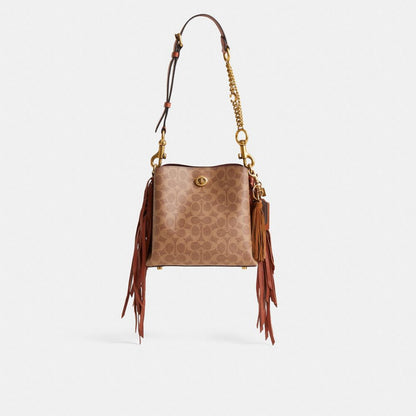 Coach Custom Willow Bucket Bag Brass/Tan/Rust
