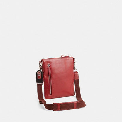 Coach Custom Embossed Swing Pack Silver/Red